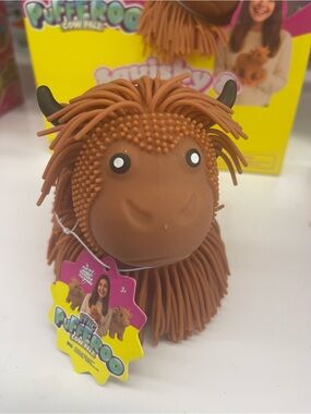Pufferoo Plush Orange Highland Cow Sensory Squishy Toy. Ship same day.